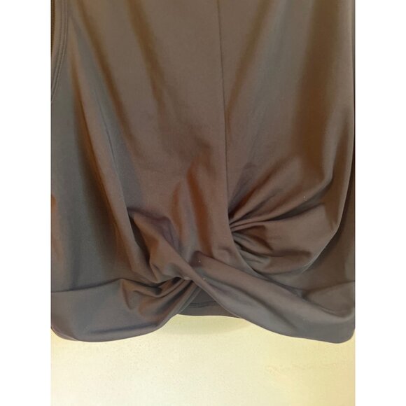 Womens Black Twist Front Sleeveless Crop Top XL 90 Degree By Reflex - Picture 3 of 6